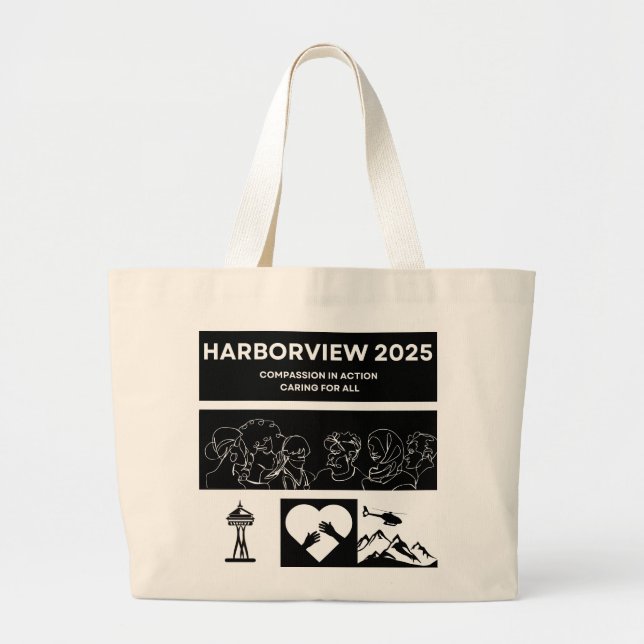 Bolso De Tela Gigante Tote de Harborview Nurses Week 2025 (Frente)