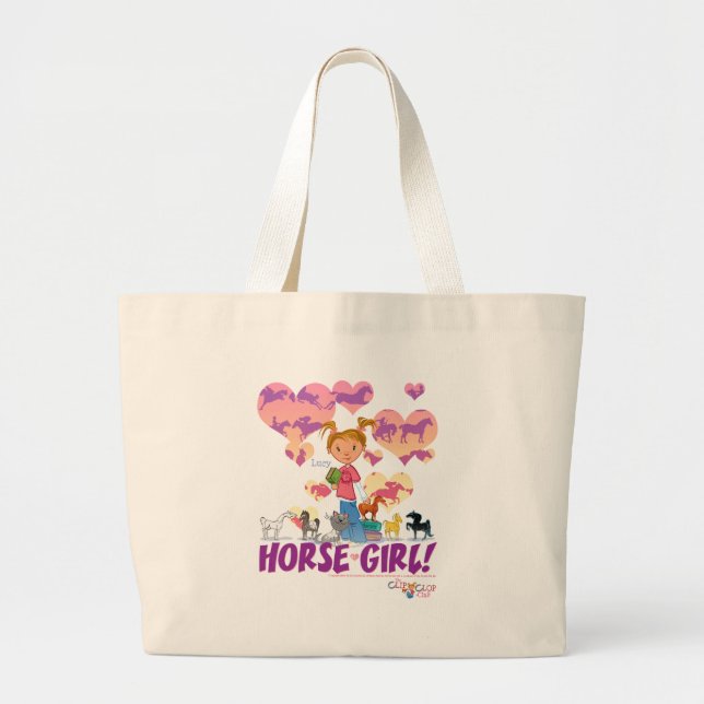 Bolso De Tela Gigante Tote de Horsegirl de Lucy (Frente)