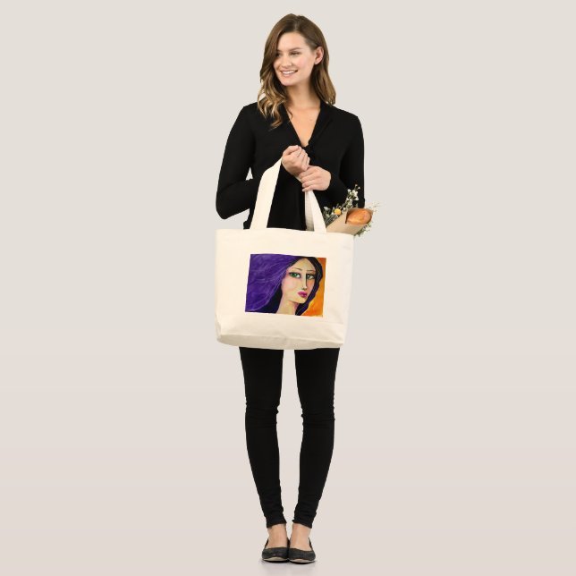 Bolso De Tela Gigante Tote de HWJ Purple Hair (Anverso (modelo))