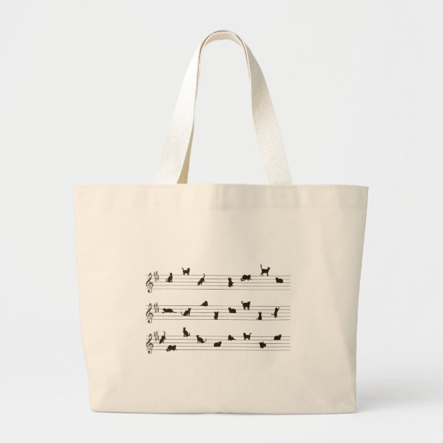 Bolso De Tela Gigante Tote de la canción del gato (Frente)
