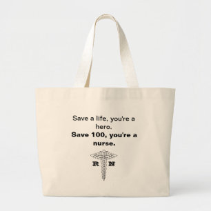 Bolso De Tela Gigante Tote de la enfermera registradoa