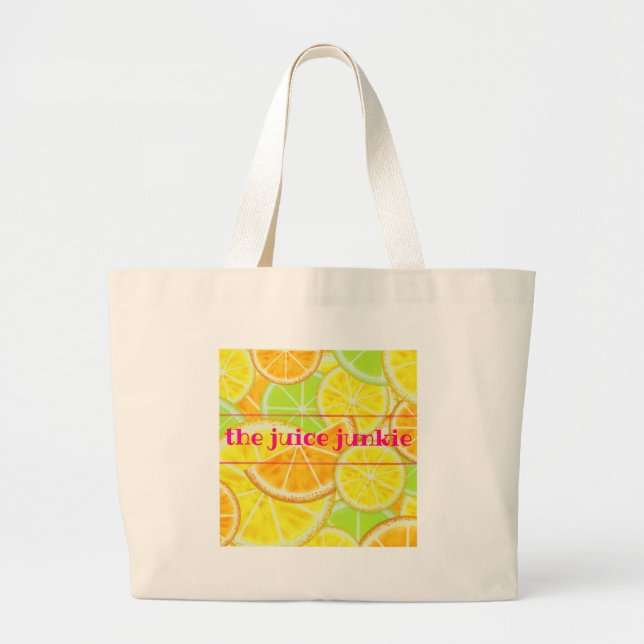 Bolso De Tela Gigante Tote de la fruta cítrica (Frente)