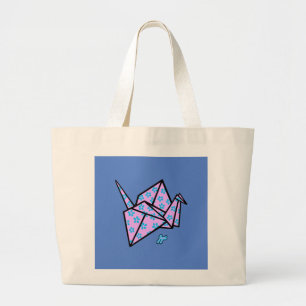 Bolso De Tela Gigante Tote de la grúa del origami