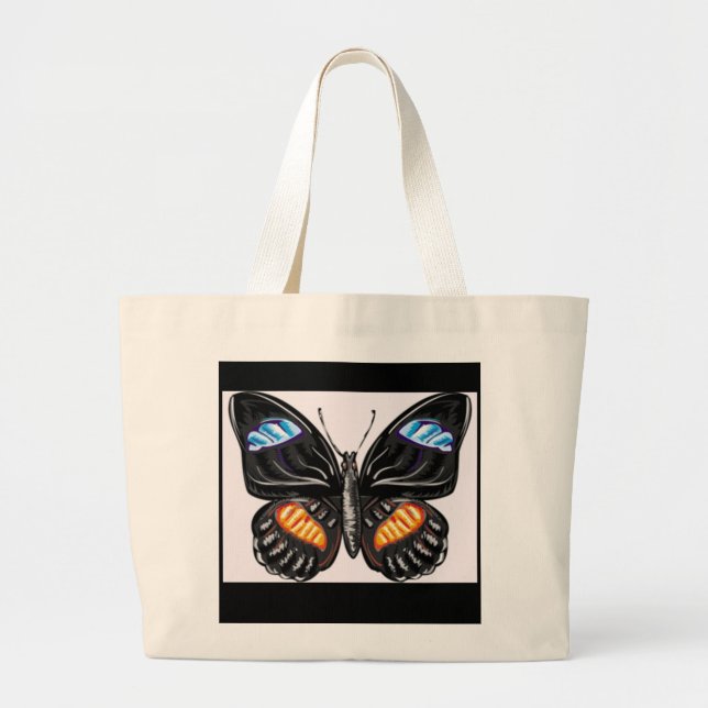 Bolso De Tela Gigante tote de la mariposa (Frente)