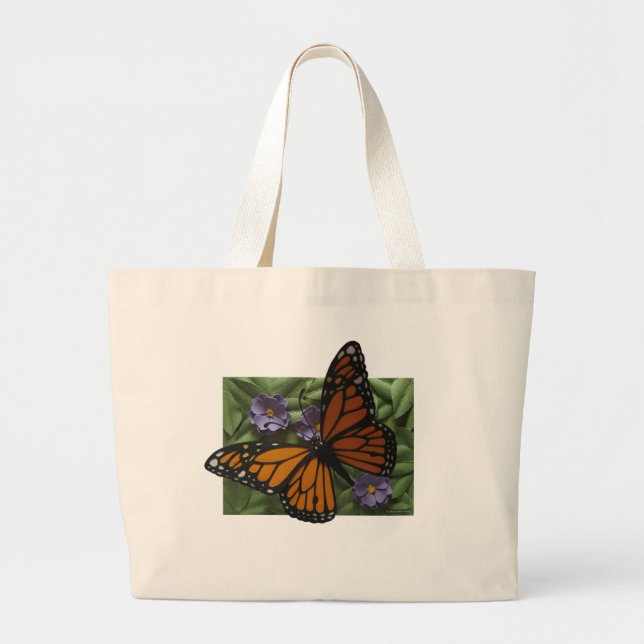 Bolso De Tela Gigante Tote de la mariposa de monarca (Frente)
