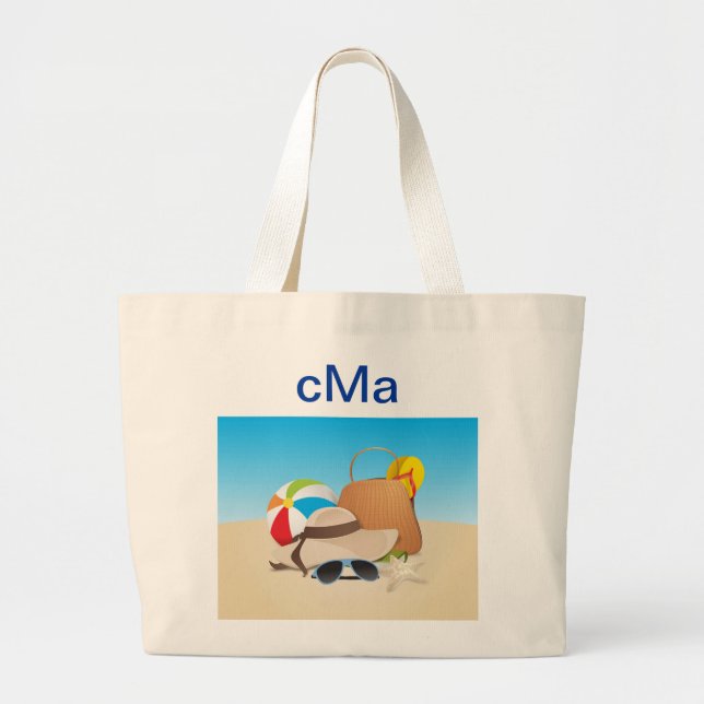Bolso De Tela Gigante Tote de la playa (Frente)