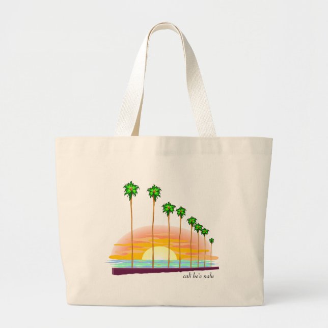 Bolso De Tela Gigante Tote de la puesta del sol de Cali (Frente)