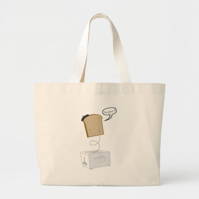 Bolso De Tela Gigante Tote de la tostada francesa (Frente)
