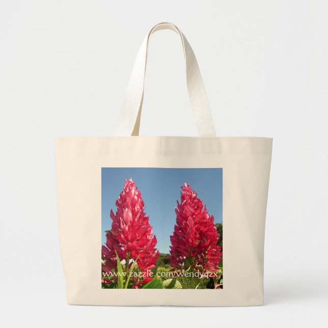 Bolso De Tela Gigante Tote de las flores de llama (Frente)