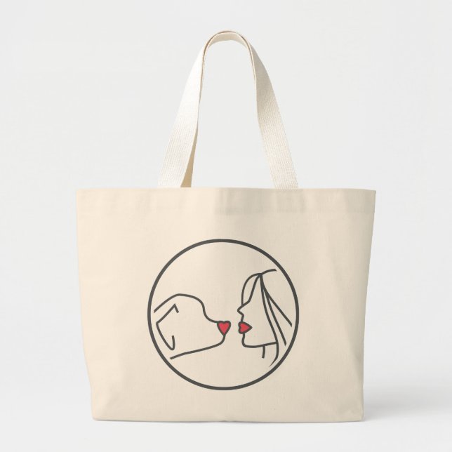 Bolso De Tela Gigante Tote de las mamáes del perro (Frente)