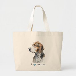 Bolso De Tela Gigante tote de lienzo de beagle de personalizable