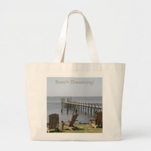 Bolso De Tela Gigante Tote de lienzo, escena de playa - fotografía