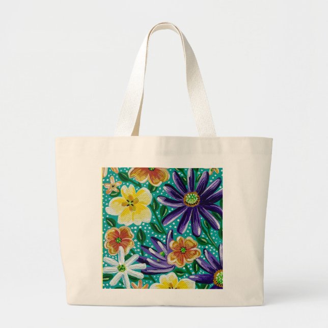 Bolso De Tela Gigante Tote de los Campos de Montaña de Verano (Frente)