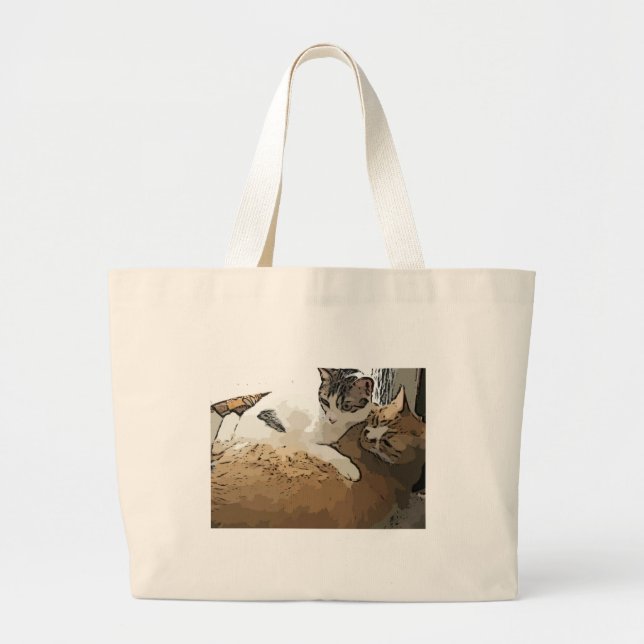 Bolso De Tela Gigante Tote de los gatos del gatito (Frente)