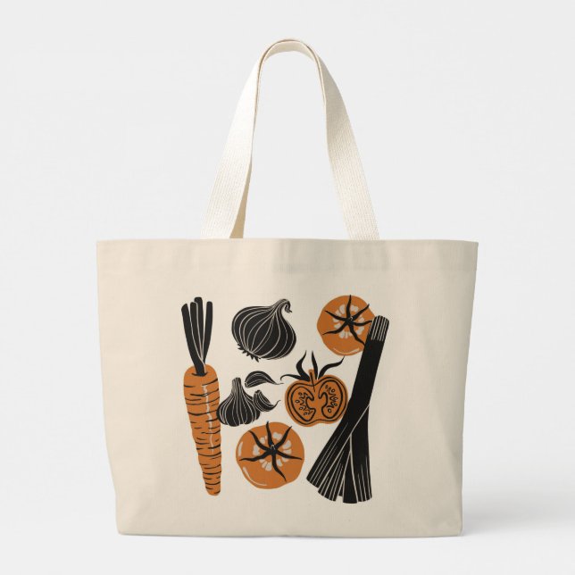 Bolso De Tela Gigante Tote de mercado de los agricultores (Reverso)