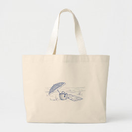 Bolso De Tela Gigante Tote de playa mediterránea