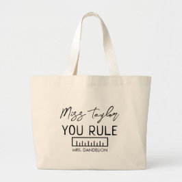 Bolso De Tela Gigante Tote de profesores personalizados: Regalo matemáti