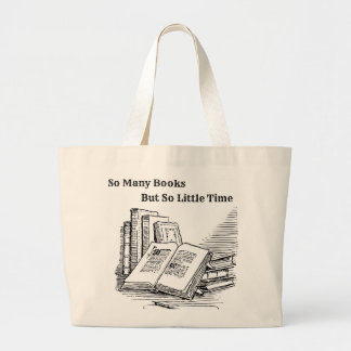 Bolso De Tela Gigante Tote de tan muchos libros
