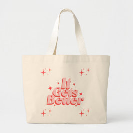 Bolso De Tela Gigante Tote de tipografía con brillo retro