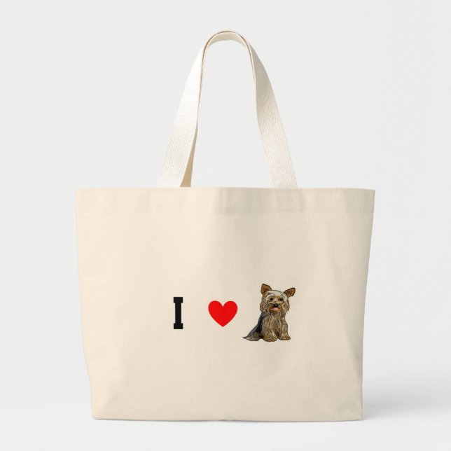 Bolso De Tela Gigante Tote de Yorkies del amor (Frente)