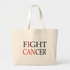 Bolso De Tela Gigante Tote del cáncer de la lucha puedo