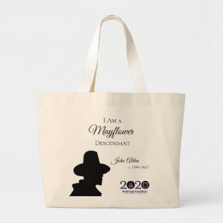 Bolso De Tela Gigante Tote del descendiente de Juan Alden Mayflower