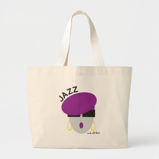Bolso De Tela Gigante Tote del "jazz" de AnabelNY (Frente)