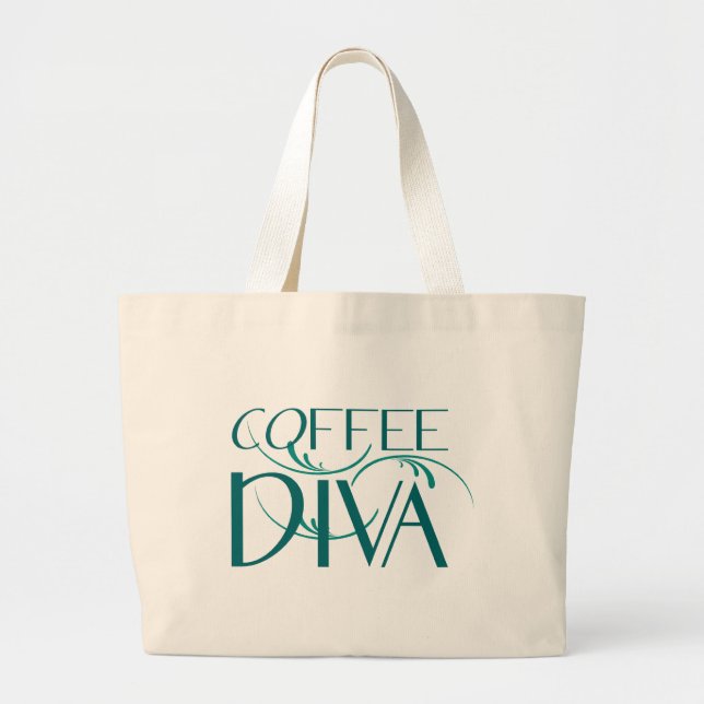 Bolso De Tela Gigante Tote del jumbo de la diva del café (Frente)