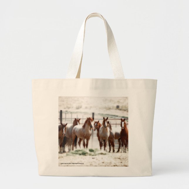Bolso De Tela Gigante Tote del jumbo de los caballos (Frente)