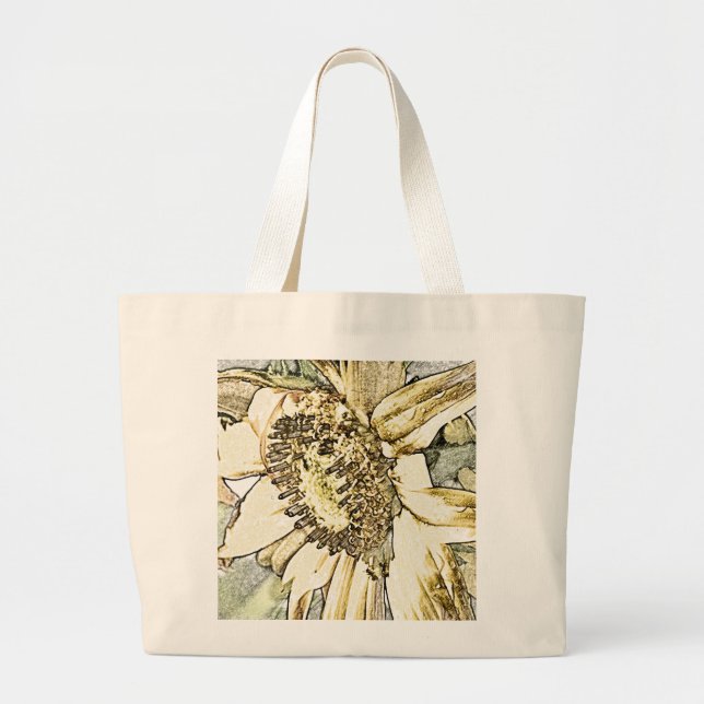 Bolso De Tela Gigante Tote del jumbo del girasol (Frente)