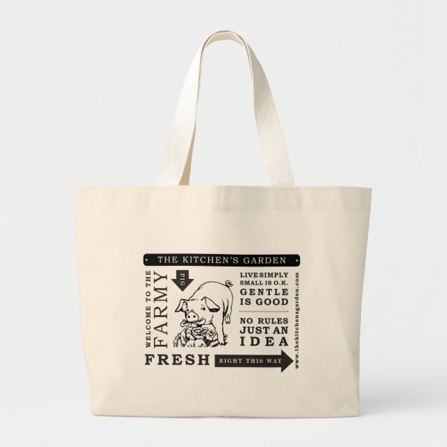Bolso De Tela Gigante Tote del jumbo del jardín de cocina (Frente)