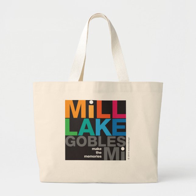 Bolso De Tela Gigante Tote del lago mill (Frente)