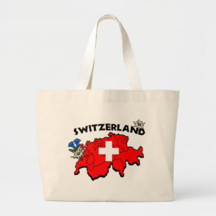 Bolso De Tela Gigante Tote del mapa de Switz