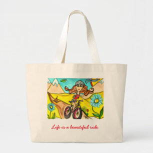 Bolso De Tela Gigante Tote del motorista de la diva de la montaña