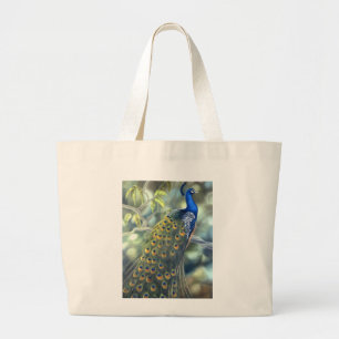 Bolso De Tela Gigante Tote del pavo real