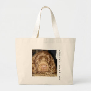 BOLSO DE TELA GIGANTE TOTE DEL PERRO DE AGUAS DE SUSSEX