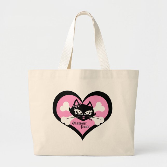 Bolso De Tela Gigante Tote del Puss del encanto (Frente)