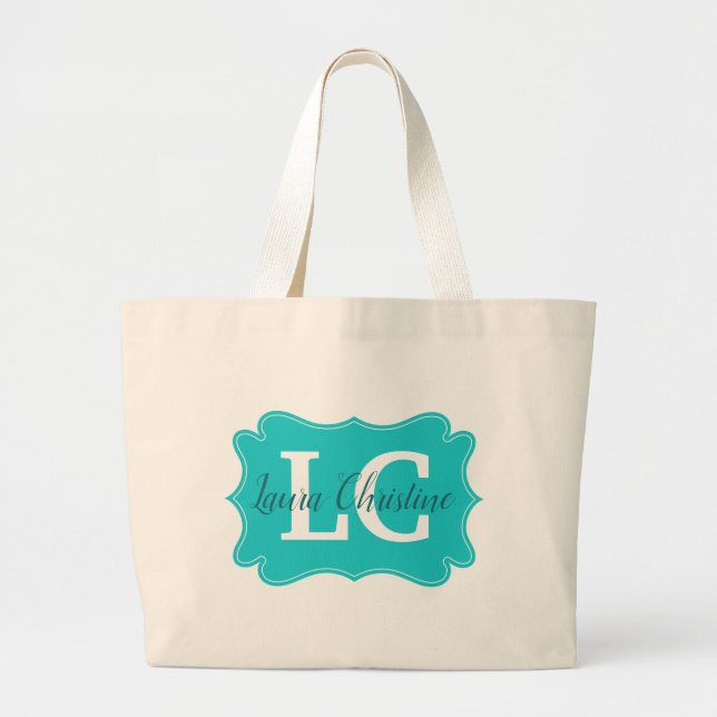 Bolso De Tela Gigante Tote enorme con nombre (Frente)