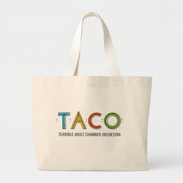 Bolso De Tela Gigante Tote enorme del TACO (Frente)