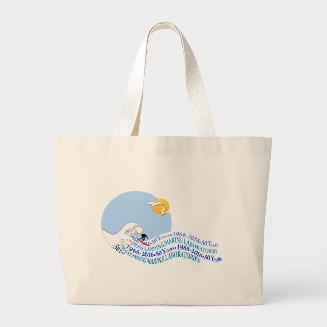 Bolso De Tela Gigante Tote (enorme): Onda de MLML 50.o (Frente)