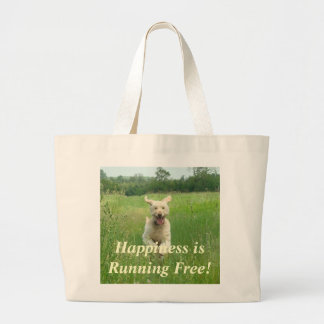 Bolso De Tela Gigante Tote feliz del perro del verano
