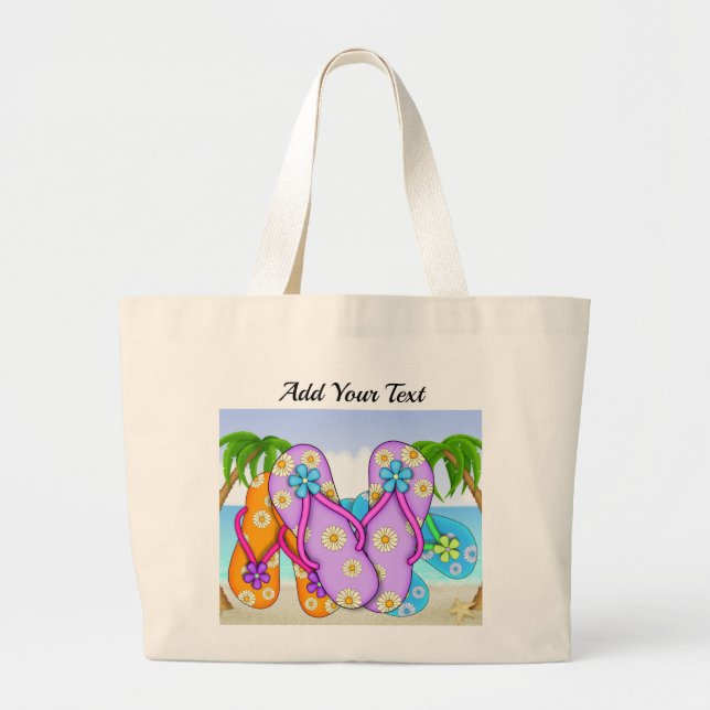 Bolso De Tela Gigante Tote Flip Flop (Frente)