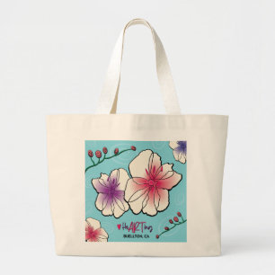 Bolso De Tela Gigante Tote - Flores y vides - Buellton.Art