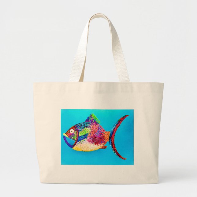 Bolso De Tela Gigante Tote FUN FISH (Frente)