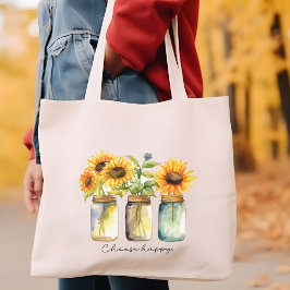 Bolso De Tela Gigante tote giratorio "Choose Happy"