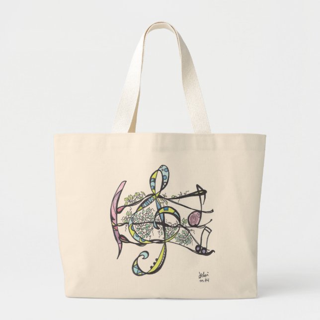 Bolso De Tela Gigante tote grande—araña de hiedra (Frente)