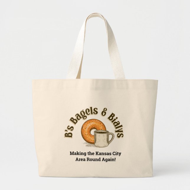 Bolso De Tela Gigante Tote grande de B's Bagels (Frente)