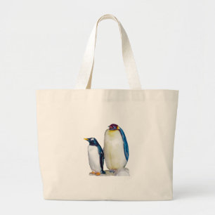 Bolso De Tela Gigante Tote grande de la lona de los pingüinos