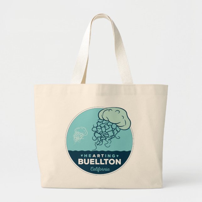 Bolso De Tela Gigante Tote - Jellies por todas partes - Buellton.Art (Frente)