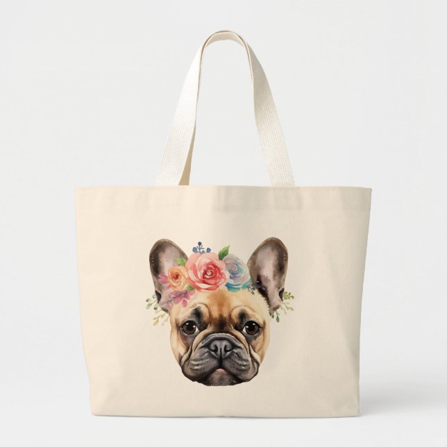 Bolso De Tela Gigante Tote Jumbo Bulldog francés (Frente)